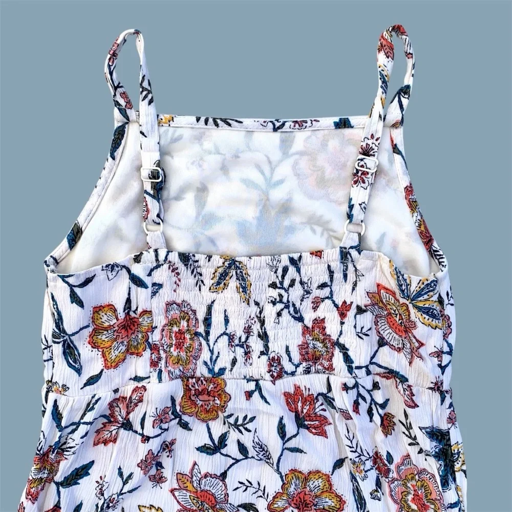 Old Navy Kids Multicolor Cream Floral Spaghetti Strap Maxi Dress Girls M/8